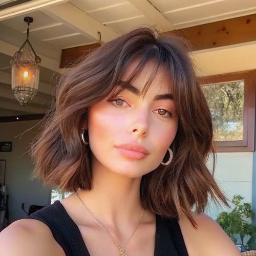 change hairstyle - Textured Lob Hairstyle