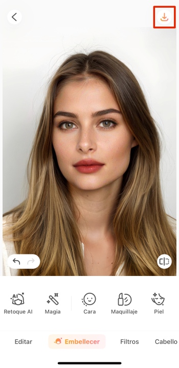 AirBrush App Screenshot ES - lipstick save