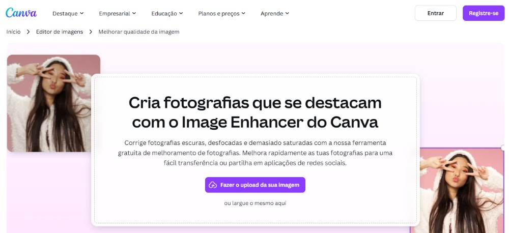 Canva Web Screenshot PT - AI Image Enhancer