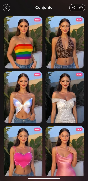 AirBrush App Screenshot ES - change clothes magic outfit choose style