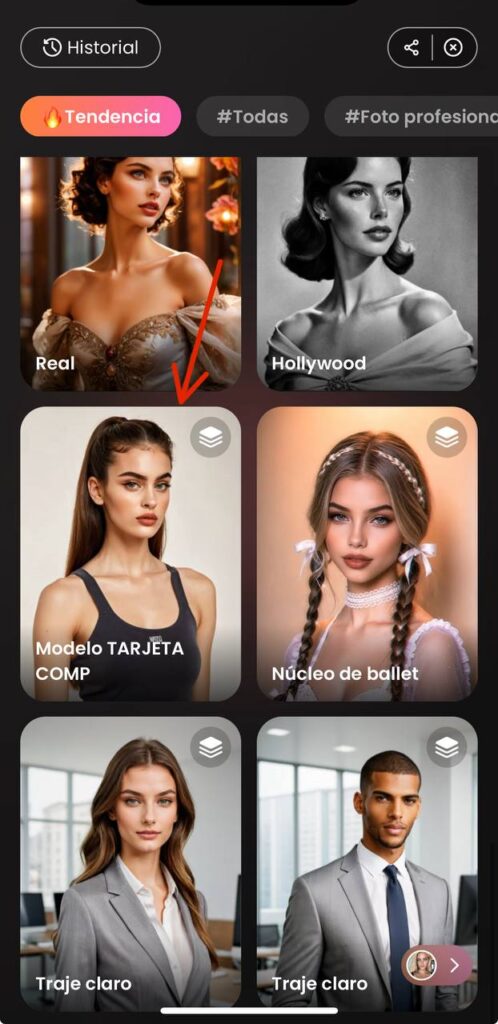 AirBrush App Screenshot ES - magic studio Modelo Tarjeta