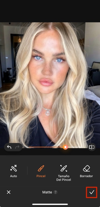 AirBrush App Screenshot ES - matte skin save the result