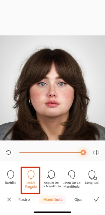 AirBrush App Screenshot ES - remove double chin result