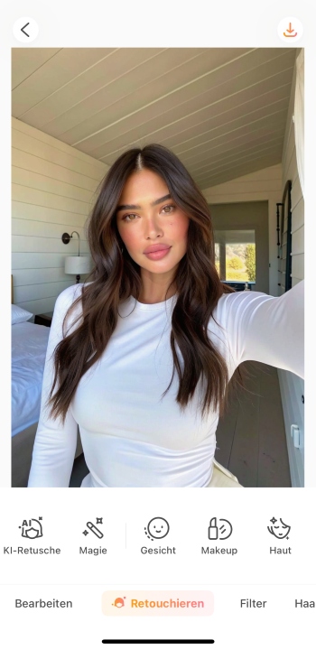 AirBrush App Screenshot GE - change hairstyle upload image