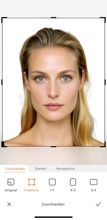 AirBrush App Screenshot GE - passport photo manually cut freeform