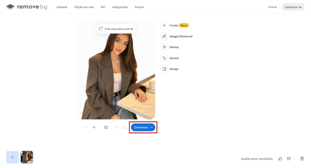 remove.bg Web Screenshot PT - remove background download
