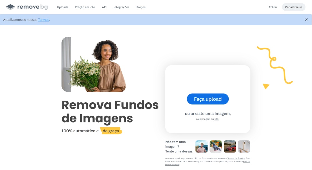 remove.bg Web Screenshot PT - remove background main page