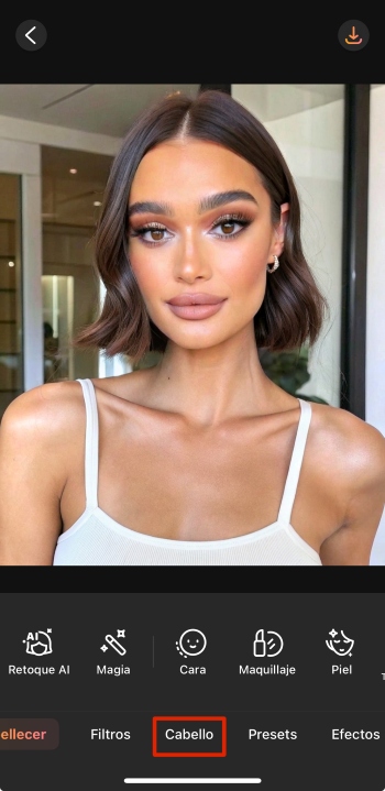 AirBrush App Screenshot ES - bangs filter hair