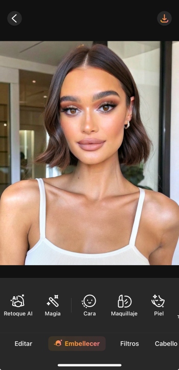 AirBrush App Screenshot ES - bangs filter upload image