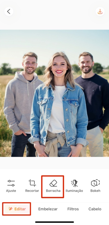 AirBrush App Screenshot PT - remove people from photo edit eraser
