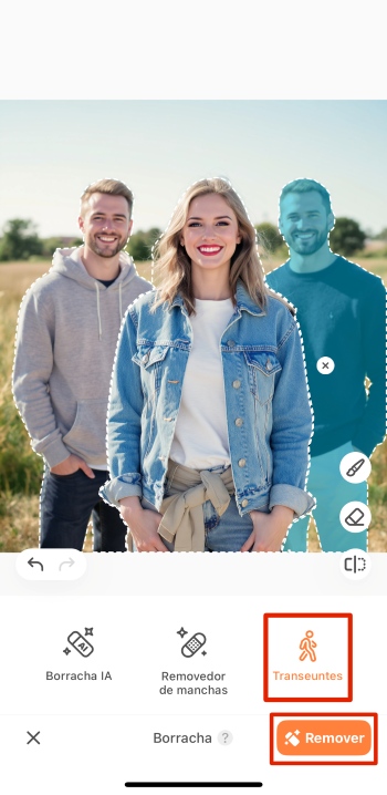 AirBrush App Screenshot PT - remove people from photo passerby remove