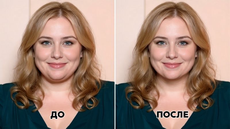 Как убрать второй подбородок на фото бесплатно и быстро