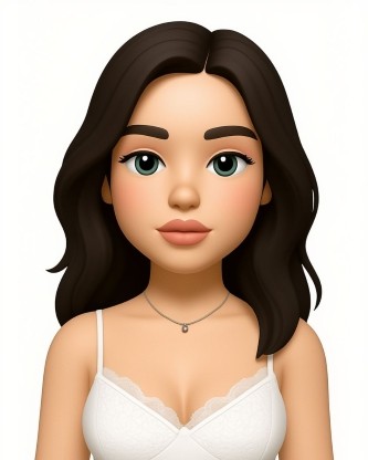avatar generator - example of brunette girl after facemoji filter