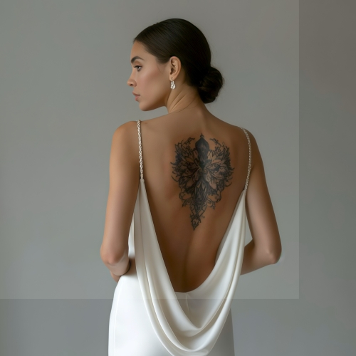 tattoo generator - example of a girl in white dress after