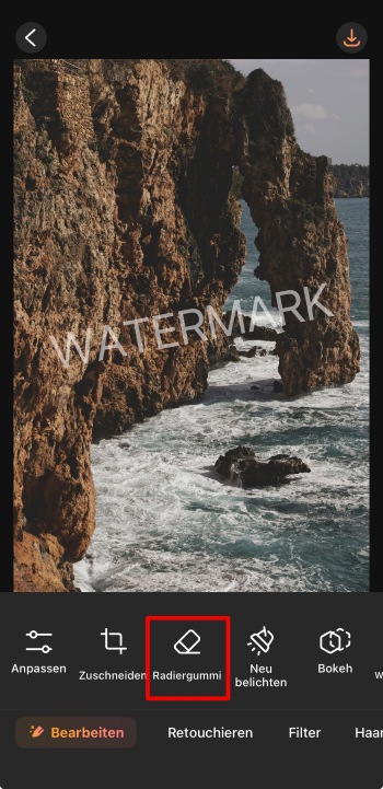 AirBrush App Screenshot DE - remove watermark eraser