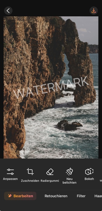 AirBrush App Screenshot DE - remove watermark upload image