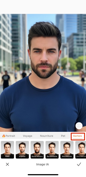 AirBrush App Screenshot FR - beardless filter ai image beard