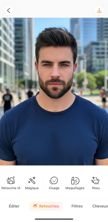 AirBrush App Screenshot FR - beardless filter upload image