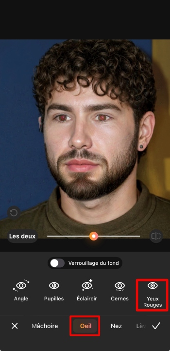 AirBrush App Screenshot FR - remove red eyes eyes red eyes