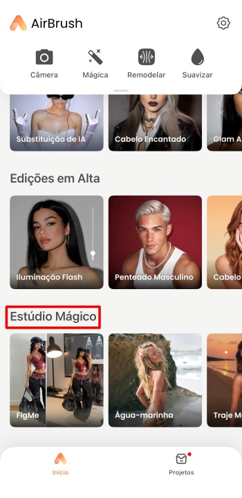 AirBrush App Screenshot PT - avatar magic studio