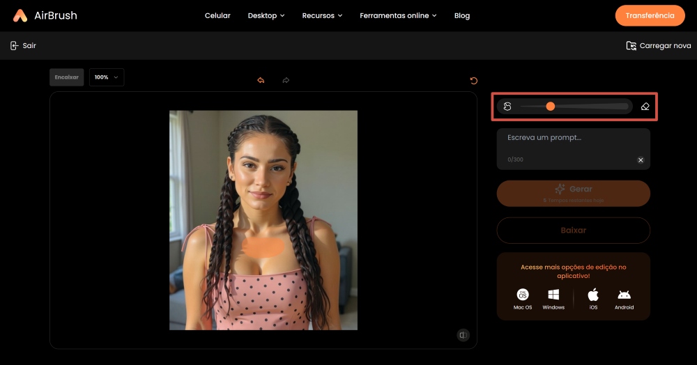 AirBrush Web Screenshot PT - tattoo ai replace brush