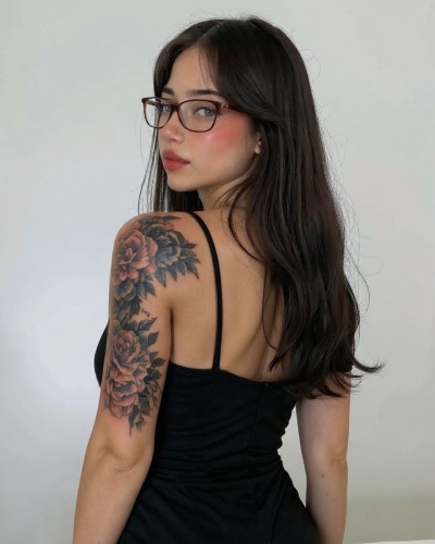 tattoo generator - brunette girl example after
