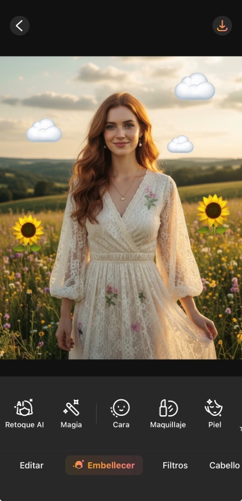 AirBrush App Screenshot ES - remove emoji upload image