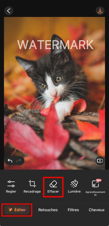 AirBrush App Screenshot FR - remove watermark edit eraser
