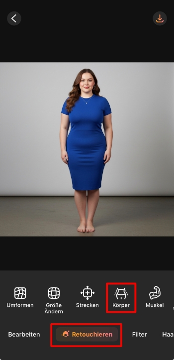 AirBrush App Screenshot GE - body editing retouch body