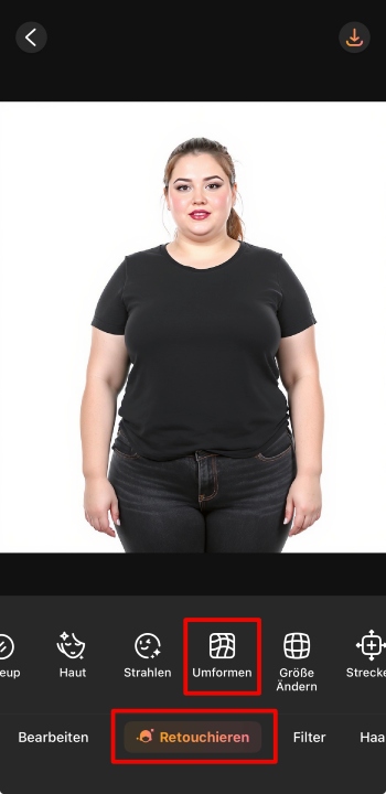 AirBrush App Screenshot GE - body editing retouch reshape tool