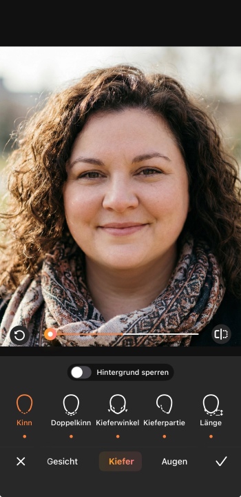 AirBrush App Screenshot GE - slimming retouch face slider