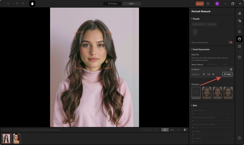 AirBrush Studio Screenshot EN - face swap reference face apply