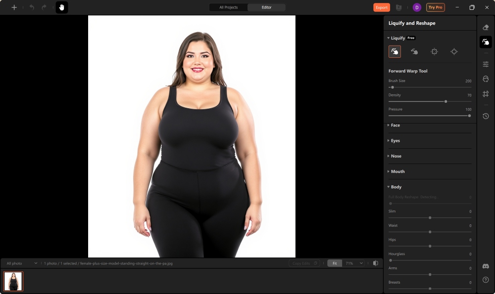 AirBrush Studio Screenshot EN - liquify and reshape body