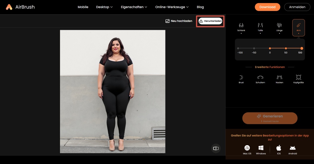 AirBrush Web Screenshot GE - body editor download