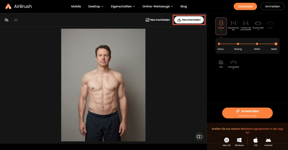 AirBrush Web Screenshot GE - muscle generator download