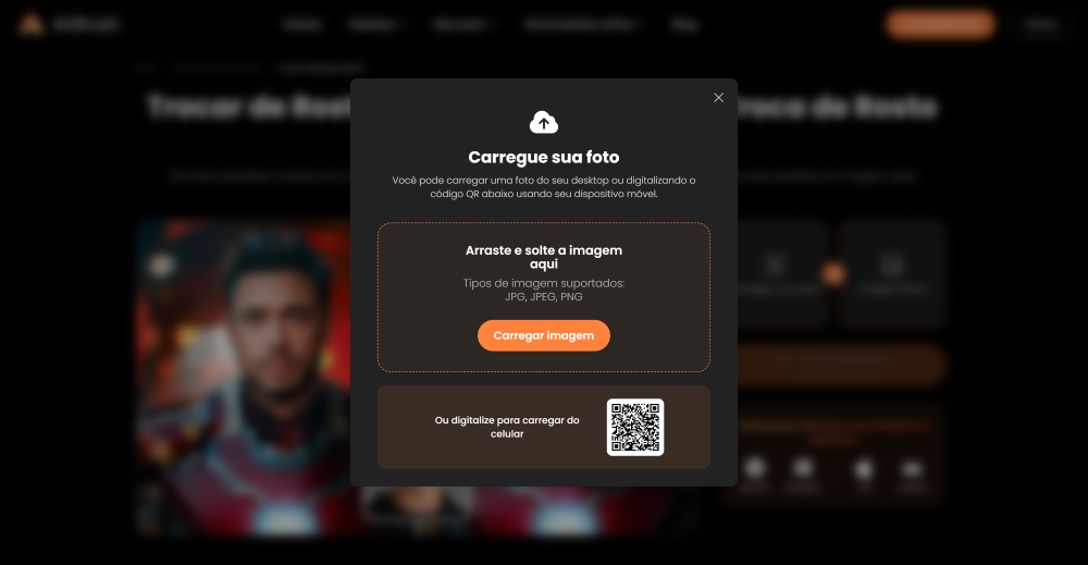 AirBrush Web Screenshot PT - face swap upload image