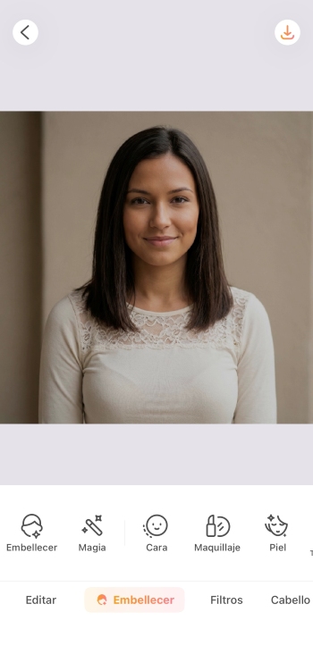 AirBrush App Screenshot ES - lighten a photo upload image