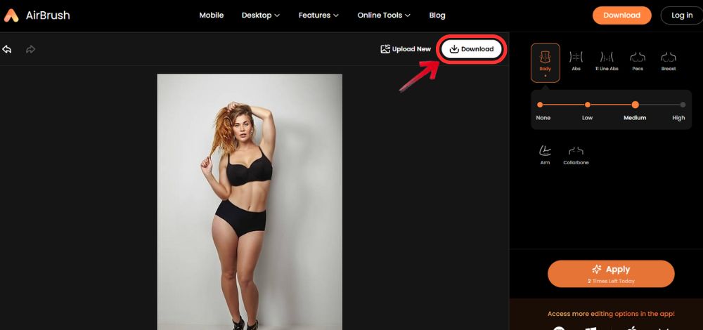 AirBrush Web Screenshot EN - Why Do I Look Fat in Pictures AirBrush AI Muscle Generator - 06