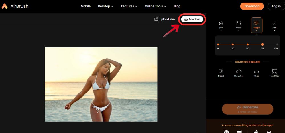 AirBrush Web Screenshot EN - Why Do I Look Fat in Pictures AirBrush Body Editor - 05