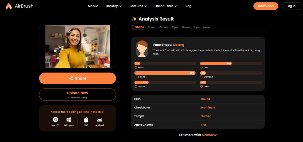 AirBrush Web Screenshot EN - Why Do I Look Fat in Pictures AirBrush Face Shape Detector - 03