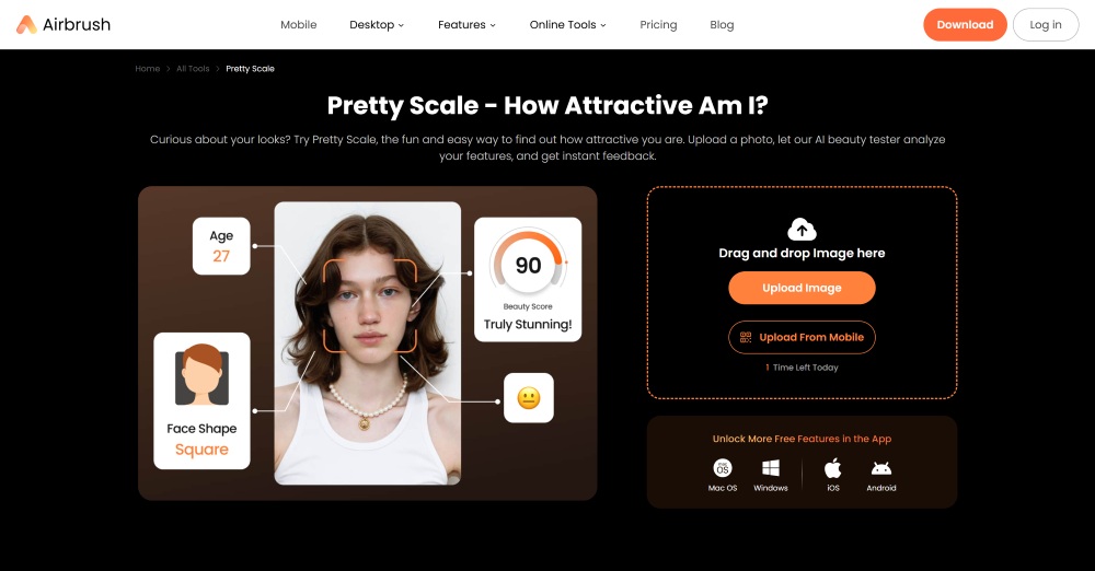 AirBrush Web Screenshot EN - pretty scale main page