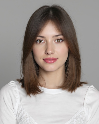 change hairstyle - example add middle part bangs