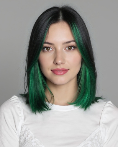 change hairstyle - example change color to black and green