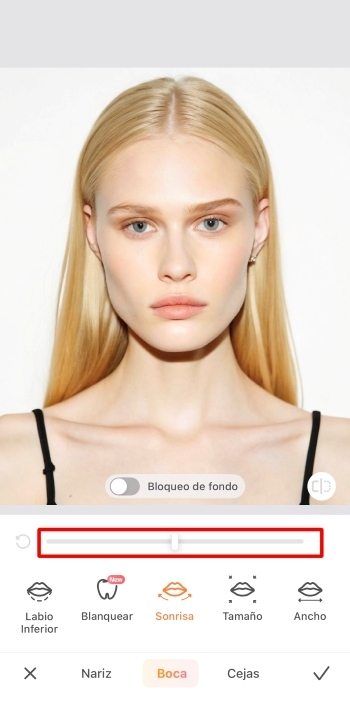 AirBrush App Screenshot ES - add smile retouch face smile adjust