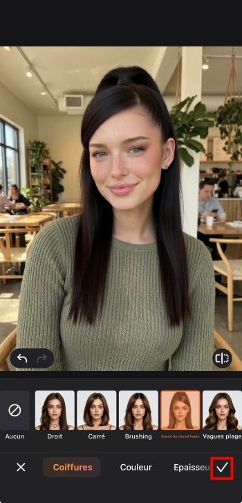 Airbrush App Screenshot FR - change hairstyle hairstyles tick