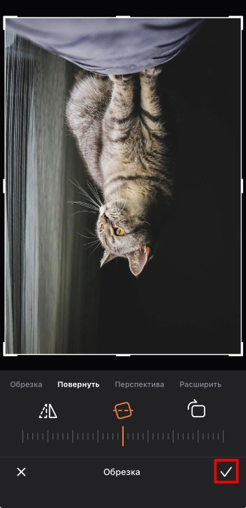 Airbrush App Screenshot RU - mirror the photo edit crop rotate mirror tick