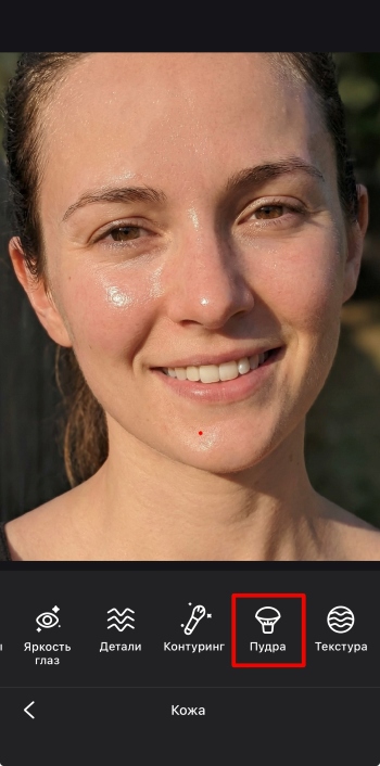 Airbrush App Screenshot RU - remove glare from the skin matte