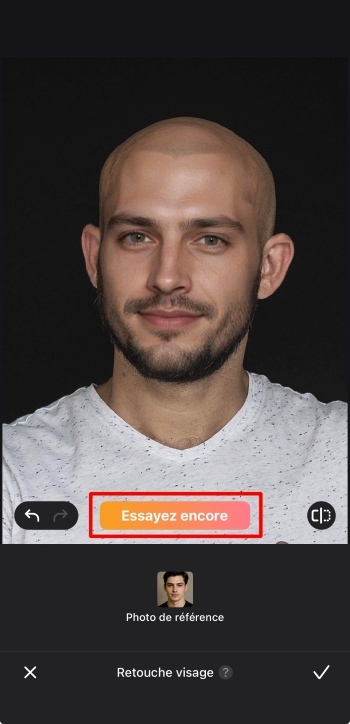 Airbrush App Screenshot FR - bald filter face fix photo reference result