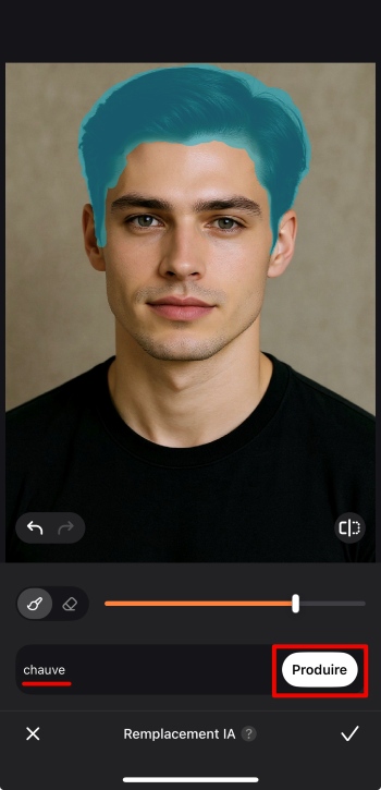 Airbrush App Screenshot FR - bald filter prompt