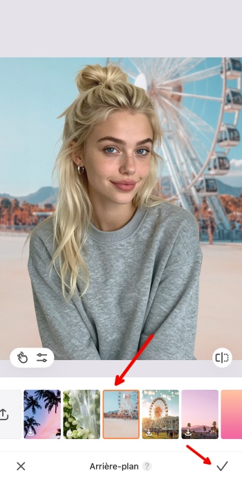 Airbrush App Screenshot FR - change background preset bg tick